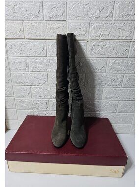 Sofft Women’s Belfast Nimbus Grey Suede Slouch Riding Boots Size US 6